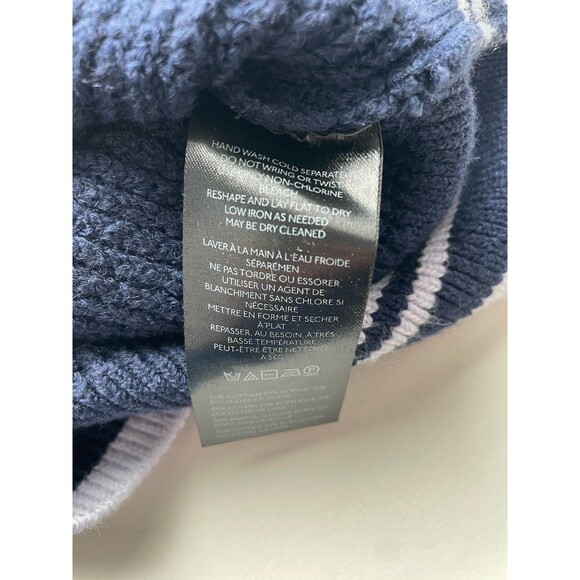 Maeve Navy Blue Sweater Best Turtleneck Size Medium Nautical Preppy Classic - Picture 7 of 8